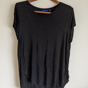 Cap Sleeved Long black Tee